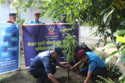 “ नेपाल प्रहरी श्रीमती संघको ४० औं वार्षिक उत्सवको अवसरमा वृक्षारोपन कार्यक्रम सम्पन्न”