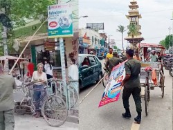  माहानगरले विद्युत्, टेलिफोनका पोलहरूबाट होर्डिङ बोर्ड हटाउने महानगरको अभियान शुरू