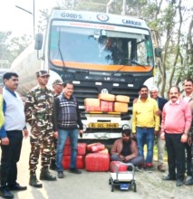 अन्तर्राष्ट्रिय सीमा रक्सौलमा एलपीजी ग्यास ट्याङ्करको लरीबाट ठूलो परिमाणमा गाजा बरामद